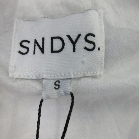 SNDYS Boat Jumpsuit Women S White 100% Cotton Halter Bow Cutout Preppy Chic 318 - Picture 5 of 12